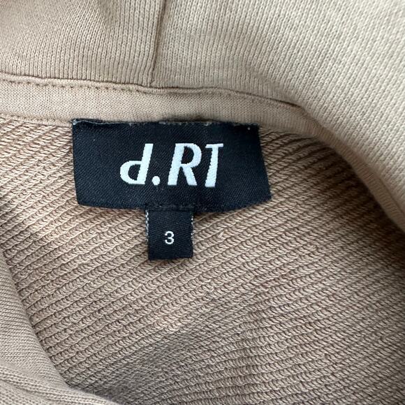 D.RT Abstract Face Beige Hoodie Streetwear Graphic Sweatshirt Size 3 - Picture 7 of 8